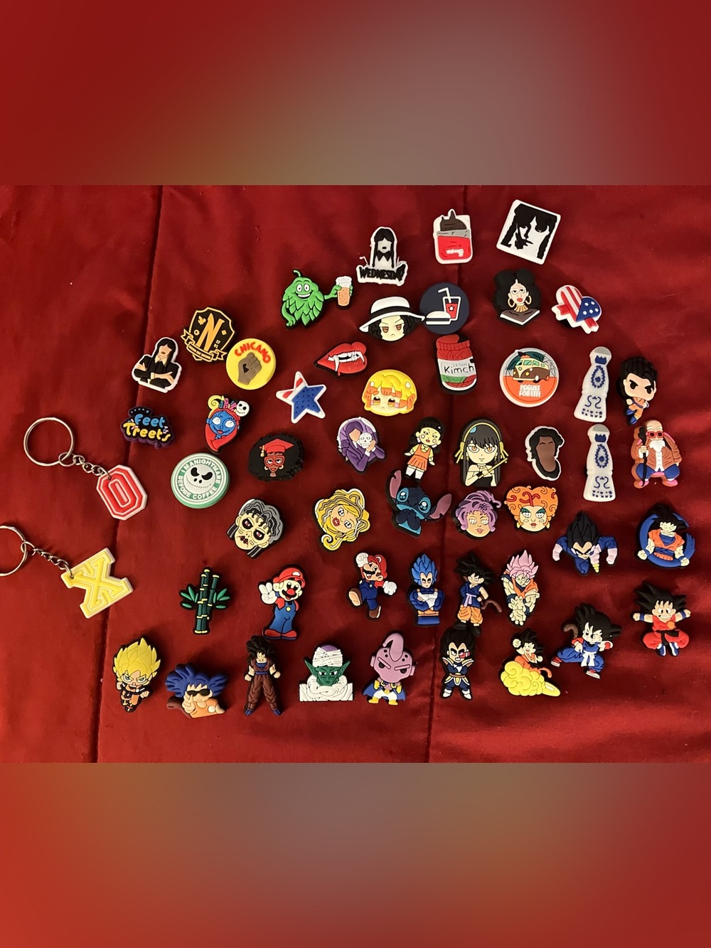 Lot of 50 Assorted Cartoon Character Shoe Charms Multi-Color Accessories